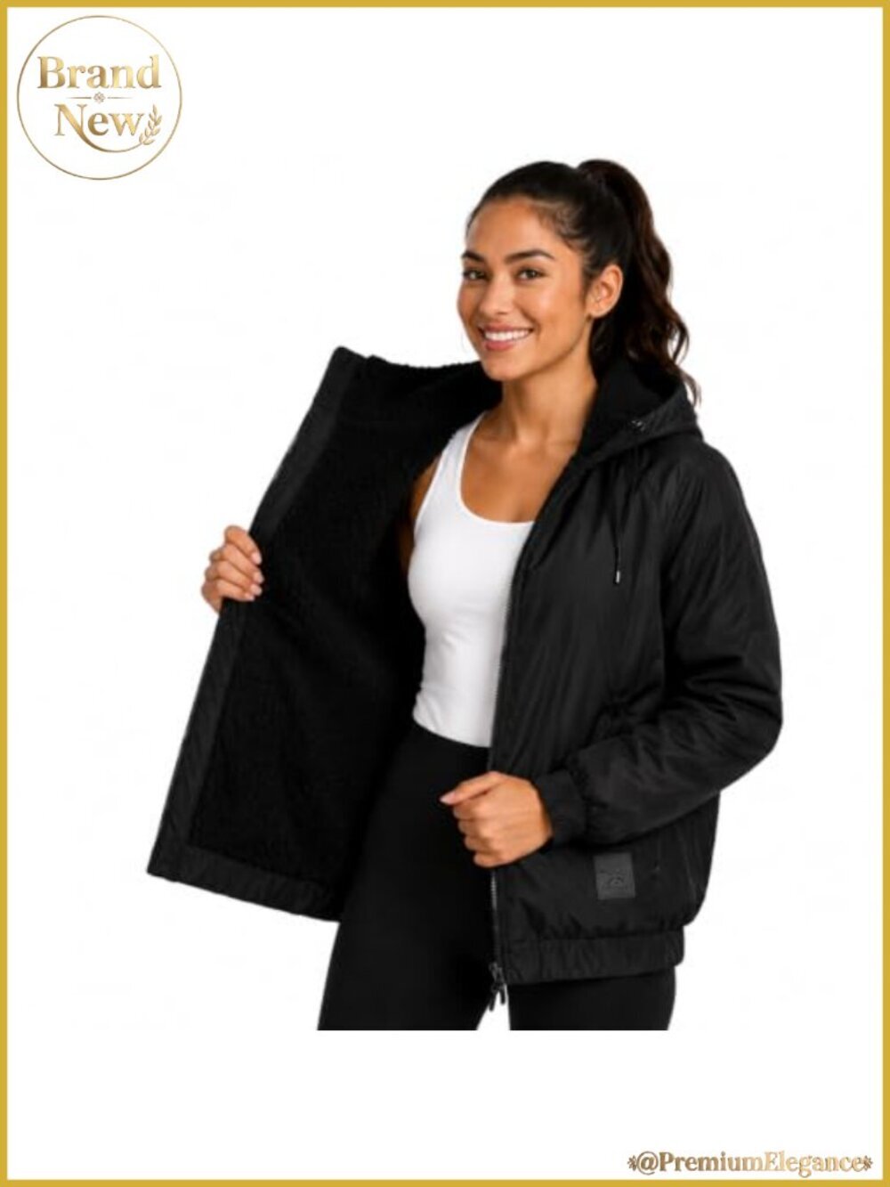 Reebok Women's Midweight Sherpa Fleece Softshell Zip-Up Windbreaker Jacket